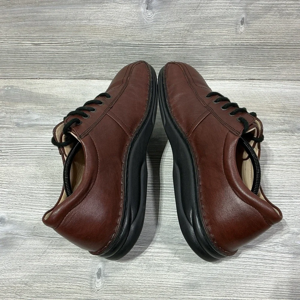 Finn Comfort German Leather Comfort Shoes Sneakers Brown Mens Size 11.5 W Wide